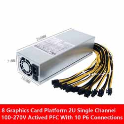 Power Supply for HIBT POWER 1800W 8 Graphics Card Platform 2U Single Channel